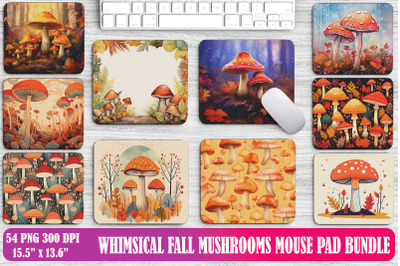 Whimsical Fall Mushroom Mouse Pad Design