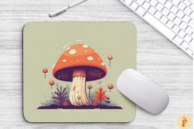 Minimalist Whimsical Mushroom Mouse Pad