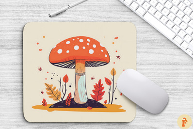 Minimalist Whimsical Mushroom Mouse Pad