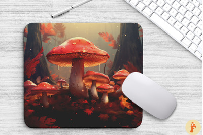 Autumn Forest Mushrooms Mouse Pad Design