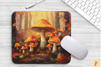 Autumn Forest Mushrooms Mouse Pad Design