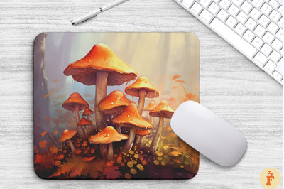 Autumn Forest Mushrooms Mouse Pad Design