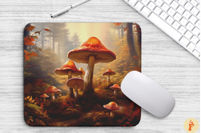 Autumn Forest Mushrooms Mouse Pad Design