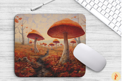 Autumn Mushroom Field Mouse Pad Design