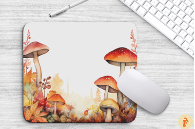 Autumn Leaves And Mushrooms Mouse Pad