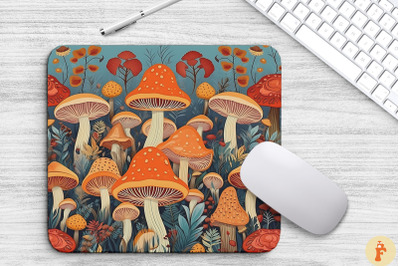 Cottagecore Mushrooms Pattern Mouse Pad