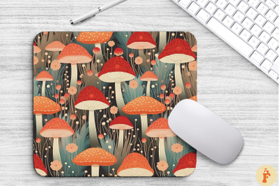 Cottagecore Mushrooms Pattern Mouse Pad