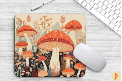 Cottagecore Mushrooms Pattern Mouse Pad