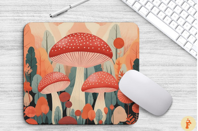 Autumn Mushrooms Forest Mouse Pad Design