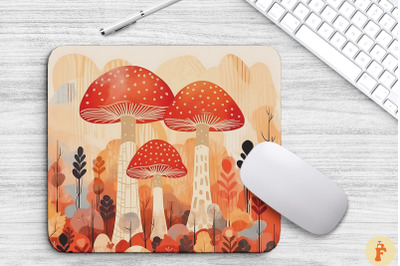 Autumn Mushrooms Forest Mouse Pad Design