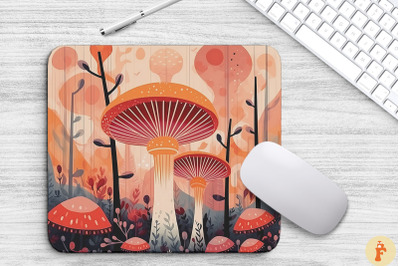 Autumn Mushrooms Forest Mouse Pad Design