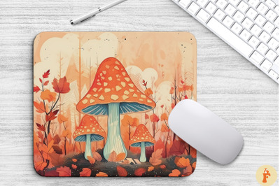 Autumn Mushrooms Forest Mouse Pad Design