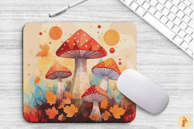 Autumn Mushrooms Forest Mouse Pad Design