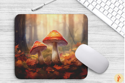 Mushrooms Growing In Autumn Forest