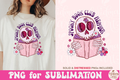 Spooky Book Club Member PNG, Book Lover Sublimation, Cute Png