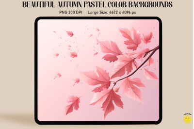 Falling Leaves Pastel Pink Backgrounds