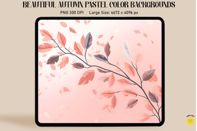 Falling Leaves Pastel Pink Backgrounds