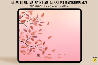 Falling Leaves Pastel Pink Backgrounds