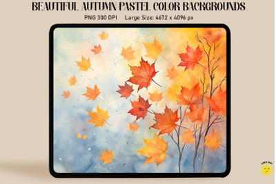 Watercolor Maple Leaves Backgrounds