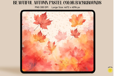 Watercolor Maple Leaves Backgrounds