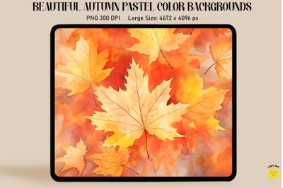 Watercolor Maple Leaves Backgrounds