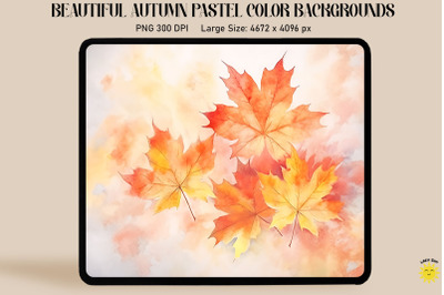 Watercolor Maple Leaves Backgrounds