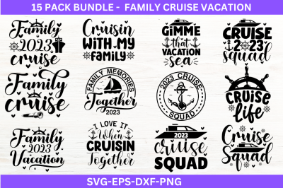 family cruise vacation SVG bundle