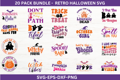 Retro Halloween SVG Bundle