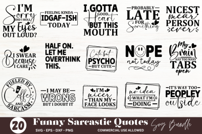 Funny Sarcastic Quotes SVG Bundle