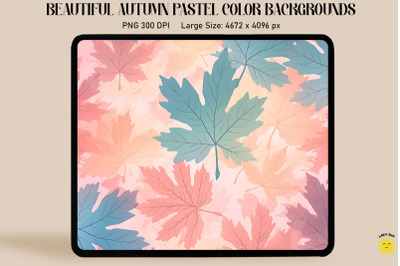 Maple Leaves Pastel Colors Backgrounds