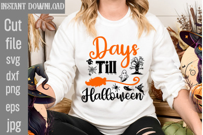 Days Till Halloween SVG cut file, Halloween SVG Bundle, Retro Hallowee