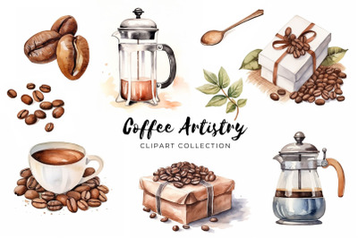 Coffee Artistry Clipart Collection PNG