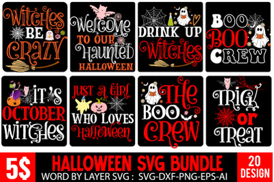Halloween T-Shirt Design Bundle&2C; Halloween SVG bundle