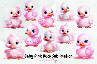 Baby Pink Duck Sublimation Clipart