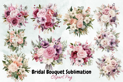 Bridal Bouquet Sublimation Clipart