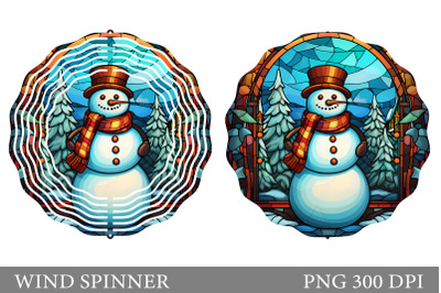 Snowman Wind Spinner. Stained Glass Wind Spinner Sublimation