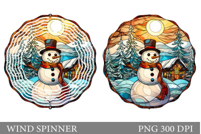 Snowman Wind Spinner Design. Stained Glass Wind Spinner