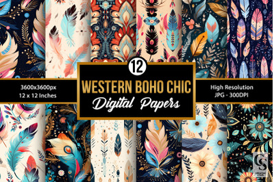 Western Boho Chic Seamless Patterns