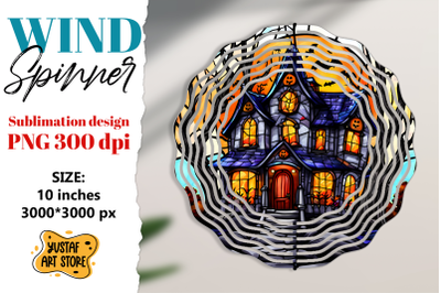 Halloween Stained glass wind spinner sublimation design