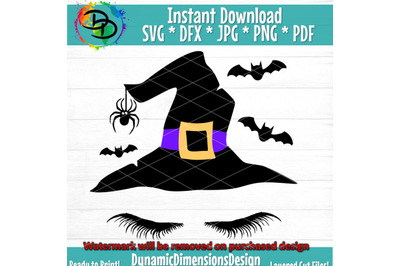 Halloween Hat Svg&2C; Halloween Svg&2C; Witch Hat Svg&2C; Dxf&2C; Eps&2C; Png&2C; Hat wi