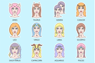 Stickers with zodiac signs.