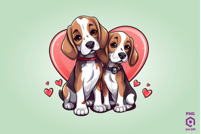 Valentine Couple Of Beagle Dog 1