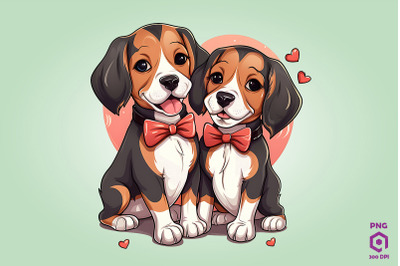 Valentine Couple Of Beagle Dog 2