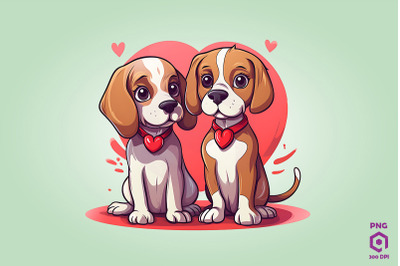 Valentine Couple Of Beagle Dog 3