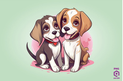 Valentine Couple Of Beagle Dog 4
