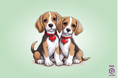 Valentine Couple Of Beagle Dog
