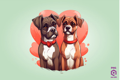 Valentine Couple Of Boxer Dog 1