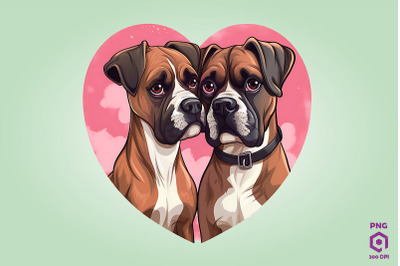 Valentine Couple Of Boxer Dog 2