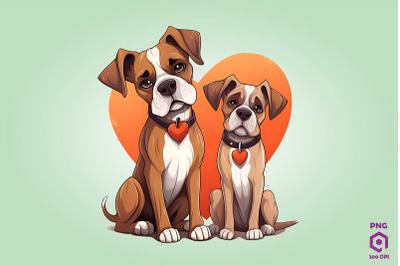 Valentine Couple Of Boxer Dog