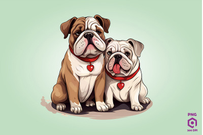 Valentine Couple Of Bulldog Dog 4